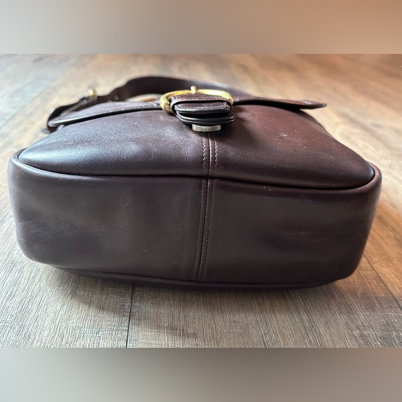 Vintage Coach Bedford Brown leather flap Shoulder bag Handbag Purse - Picture 3 of 9